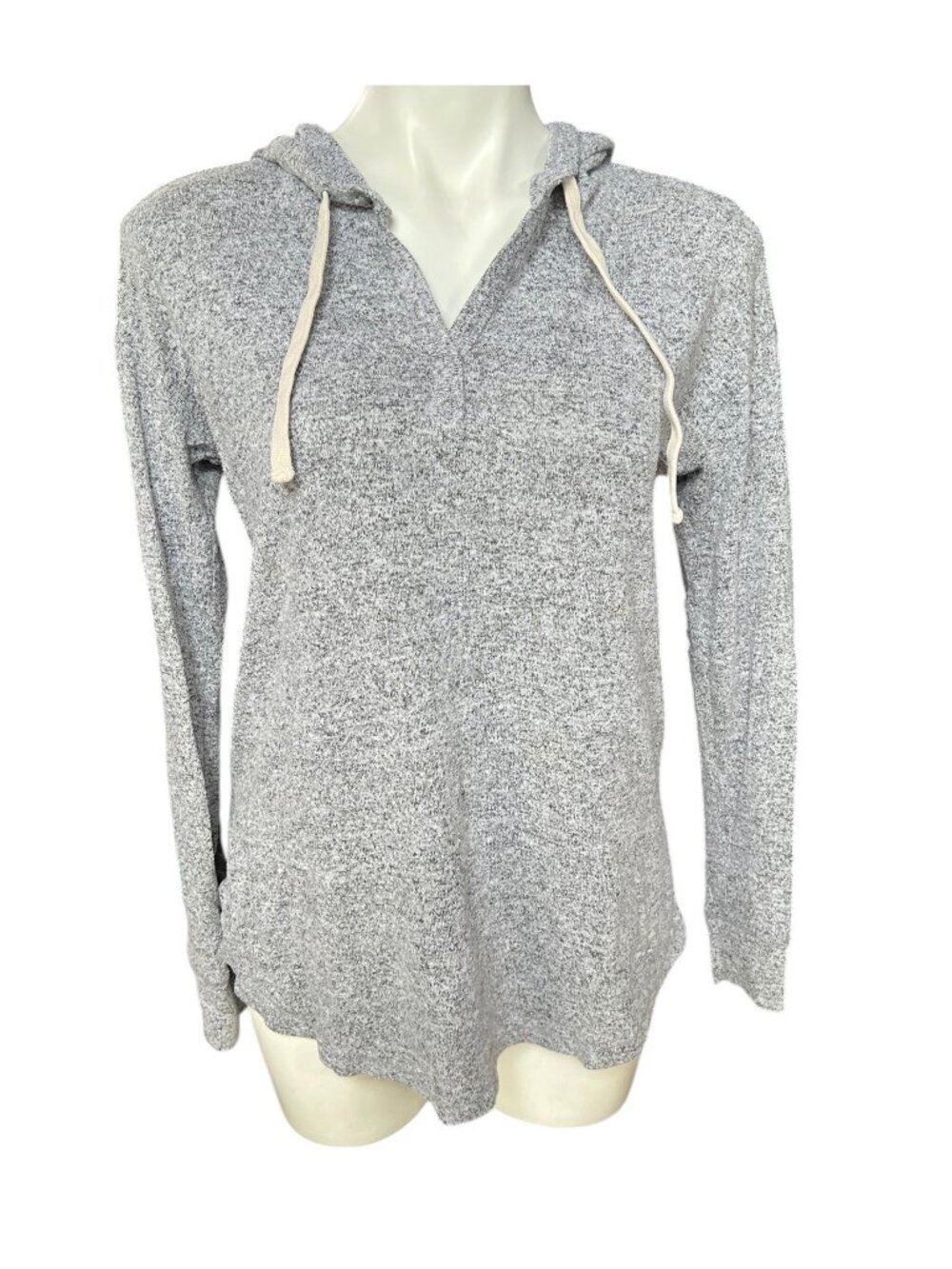 Hollister Women's M Gray Stretch Knit Hoodie Long Sleeve Pull Over Gorp Core - Picture 1 of 8